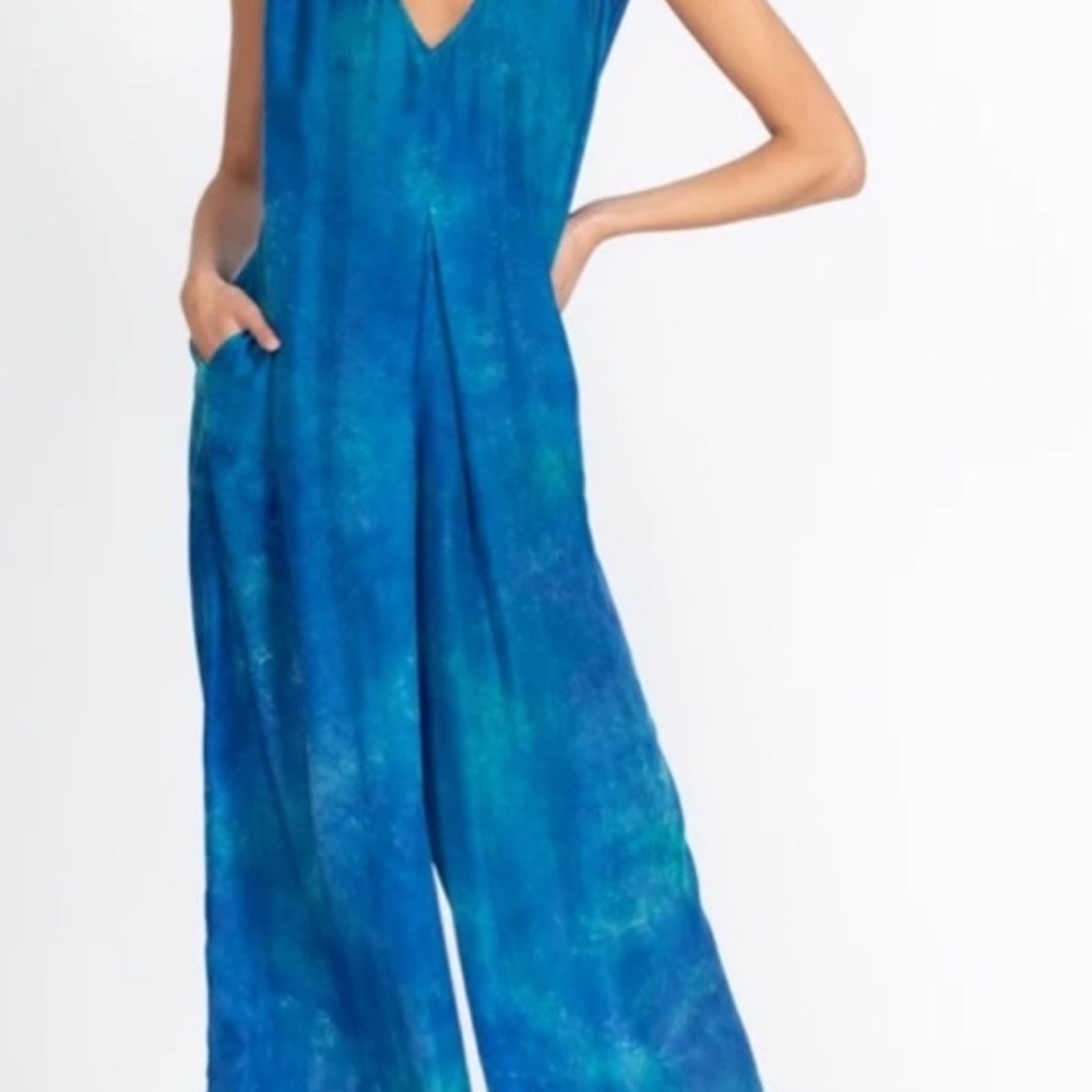 Johnny Was “Amanda Bond” Calista Jumpsuit NWT Handmade 100% Silk Wide Leg Sz M/L - Picture 3 of 17
